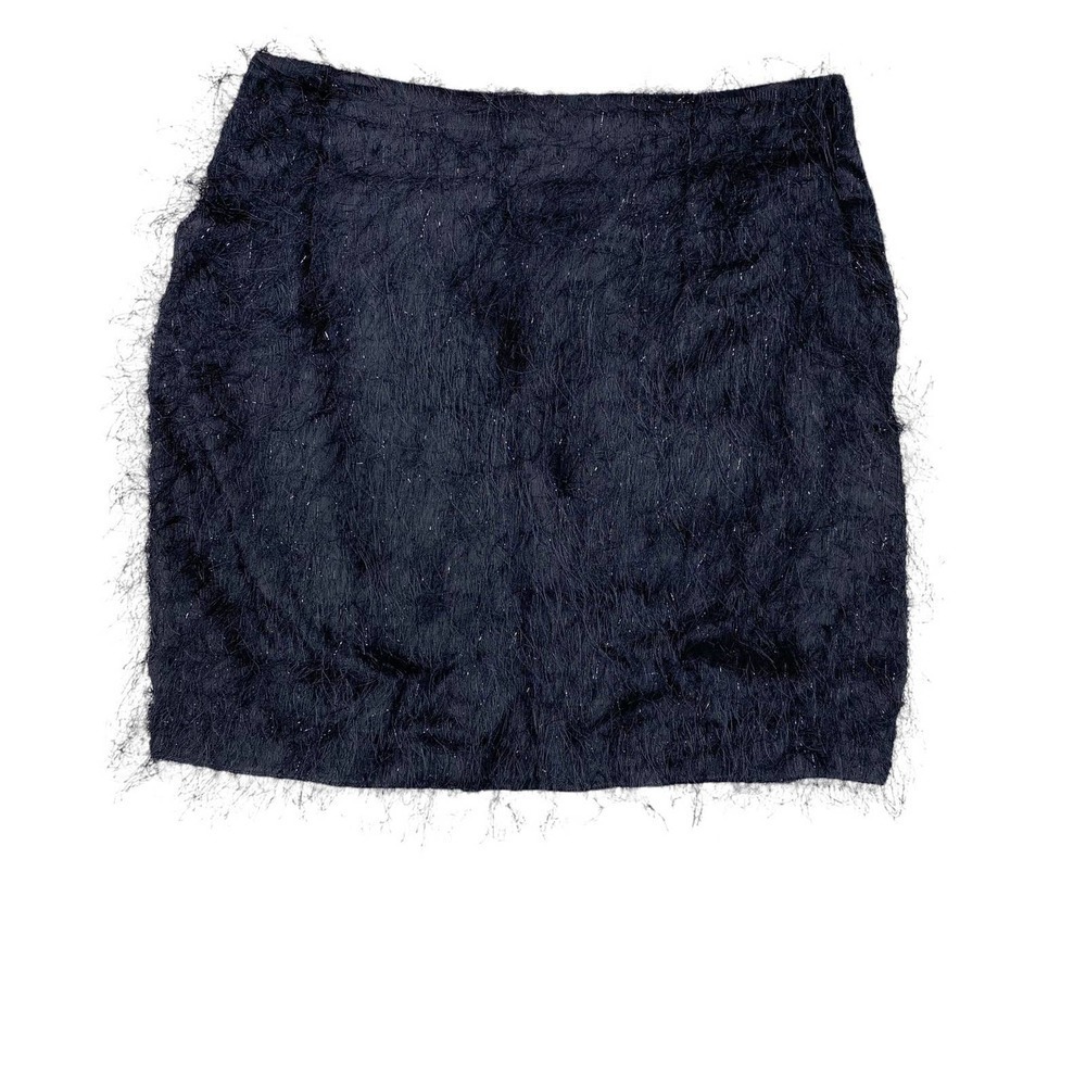 NWT Cache Black Long Tinsel Fringe Short Mini Skirt- Small